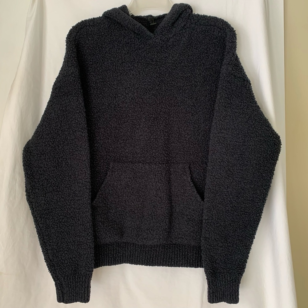SKIMS black 'Cozy Knit Hooded Pullover'